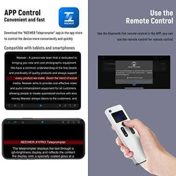 NEEWER Teleprompter for Camera & Smartphone, 9 Inch All Metal, Remote Control Via NEEWER Teleprompter APP Bluetooth Connection, Prompting Compatible with iPhone & iPad 9.7 Inch or Smaller, X1 Pro