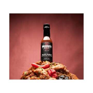 Black Garlic And Carolina Reaper Hot Sauce By Bravado Spice FEATURED ON HOT ONES Gluten Free, Vegan, Low Carb, Paleo All Natural 5 oz Bottle Award Winning Gourmet Hot Sauce