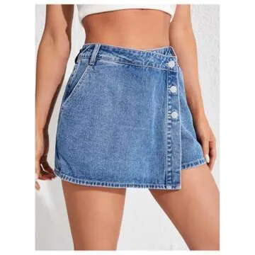 WDIRARA Women's High Waisted Denim Skort for Casual Chic
