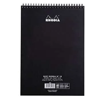 Rhodia Wirebound Notepad, A4, Dot - Black (185039C)