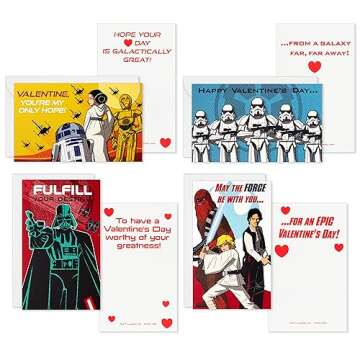 Hallmark Star Wars Valentines Day Cards for Kids School Classroom Exchange and Mailbox with Light and Sound
