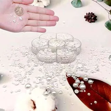 5700 Pcs Half Flatback Pearls gems for Crafts,[Nail] [Pearl]s for [Nail]s Art for Crafting DIY Accessory for Makeup,White Neatly Organized for Artists Creative (2/3/4/5/6/8/10mm)