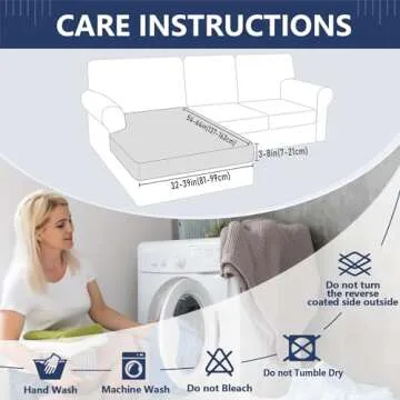 hyha Waterproof Chaise Couch Cushion Covers, Sectional Sofa Slipcovers Washable, Thick Jacquard Fabric, L Shape Couch Covers for Sectional Sofa for Pets (1 Piece for Chaise, Grey)