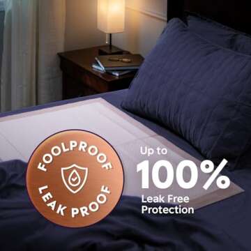 Heavy Absorbency Bed Pads, XXL Disposable 30 x 36 Chucks Pee Pads for Incontinence Bed Wetting for Adults, Elderly & Kids [50 Pads] Extra Large Underpads - 30x36 - With 2 Adhesive Strips on Each Pad