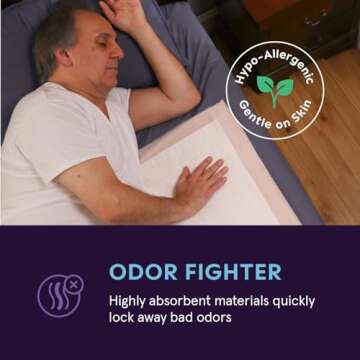 Heavy Absorbency Bed Pads, XXL Disposable 30 x 36 Chucks Pee Pads for Incontinence Bed Wetting for Adults, Elderly & Kids [50 Pads] Extra Large Underpads - 30x36 - With 2 Adhesive Strips on Each Pad