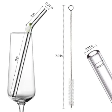 6-Pack Turtle Glass Straws - Eco-Friendly and Adorable