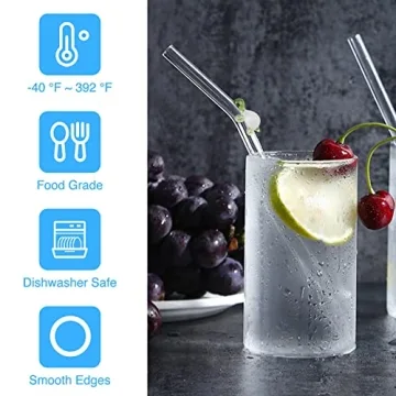 6-Pack Turtle Glass Straws - Eco-Friendly and Adorable