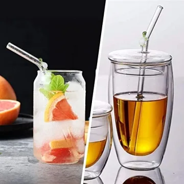 6-Pack Turtle Glass Straws - Eco-Friendly and Adorable