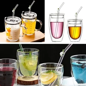6-Pack Turtle Glass Straws - Eco-Friendly and Adorable