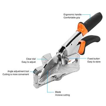Miter Shears for Angular Cutting Molding,Quarter Round Cutting Tool,0-135 Degree Adjustable Angle Tr...