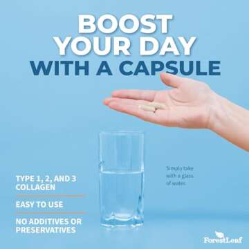 ForestLeaf Multi Collagen Pills - Collagen Men & Collagen Women - Hydrolyzed Collagen Supplements with Vitamin C & Hyaluronic Acid - Collagen Capsules for Hair, Skin & Nails (240 Peptide Capsules)