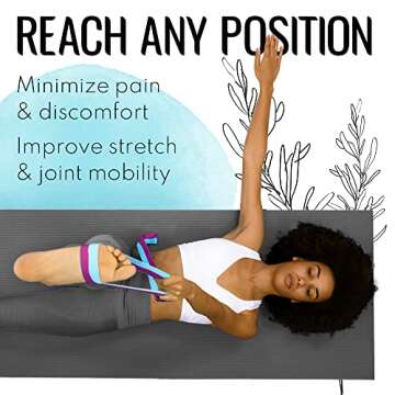 TECEUM [New 2022] Yoga Strap – 100% Cotton – 6 ft 8 ft 10 ft (6+ Colors) – Adjustable Non-Slip Belt for Daily Yoga, Pilates, Stretching, Physical Therapy, Fitness & Home Workout – for All Levels