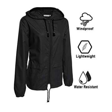 Avoogue Lightweight Raincoat Women's Waterproof Windbreaker Packable Outdoor Hooded Fall Rain Jacket...