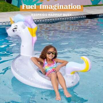 JOYIN Unicorn Pool Float: Glittery Fun for All Ages