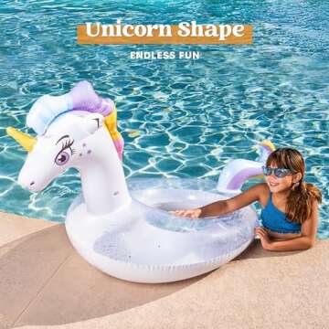 JOYIN Unicorn Pool Float: Glittery Fun for All Ages