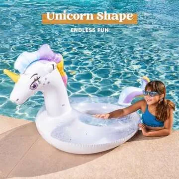 JOYIN Unicorn Pool Float: Glittery Fun for All Ages