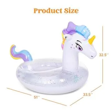 JOYIN Unicorn Pool Float: Glittery Fun for All Ages