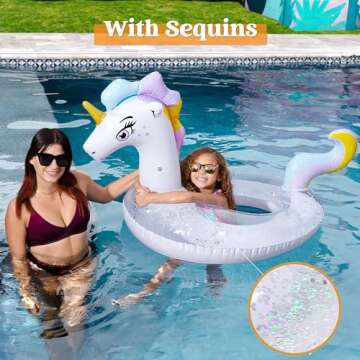 JOYIN Unicorn Pool Float: Glittery Fun for All Ages