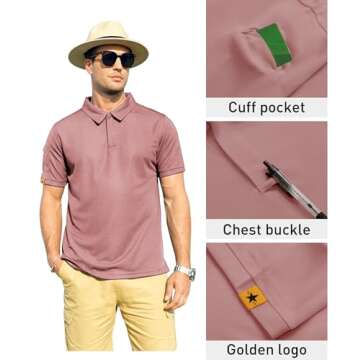 ZITY Men's Short Sleeve Athletic Polo Shirt - Casual Stylish Sport Tees for Men in Ash Pin