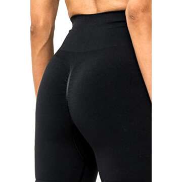Kamo Fitness Dawn Seamless Scrunch Leggings (Jet Black, XS/S)