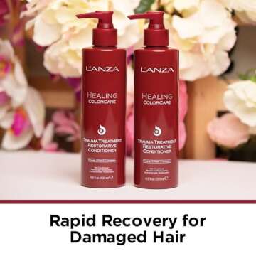 L'ANZA Healing ColorCare Trauma Treatment Restorative Conditioner, Extends Color Longevity, For Healthy and Vibrant Color with Split End Repair & Damaged Hair Treatment, Luxury Hair Care (6.8 Fl Oz)