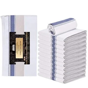 TALVANIA Cotton Dish Towels - Pack of 12, Stylish and Absorbent