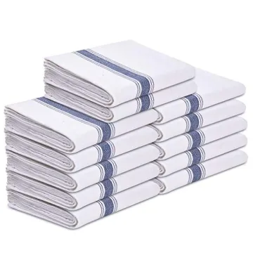 TALVANIA Cotton Dish Towels - Pack of 12, Stylish and Absorbent