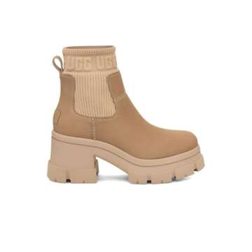 UGG Women's Brooklyn Chelsea Boot, Mustard Seed Nubuck, 9