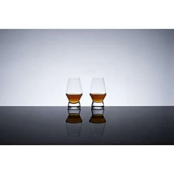 Viski Footed Crystal Scotch Glasses Set of 2 - Premium Liquor Drinking Glass, Classic Whiskey Bourbon Glasses and Scotch Glass Gift Set, 8 oz