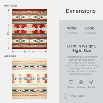 Ecuadane Southwestern Throw Blanket for Comfort and Style