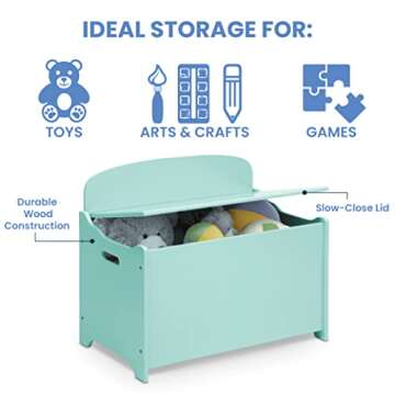 Delta Children MySize Deluxe Toy Box, Mint