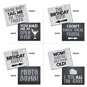 UP THE MOMENT Birthday Photo Booth Props - 20 Designs, 8x10, Double Sided, Funny Adult Birthday Photo Booth Props, 30th 40th 50th 60th 70th 80th 90th Birthday Prop Signs