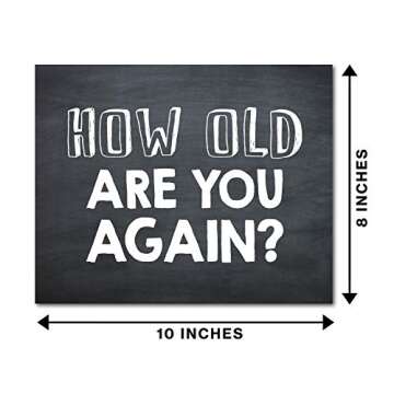 UP THE MOMENT Birthday Photo Booth Props - 20 Designs, 8x10, Double Sided, Funny Adult Birthday Photo Booth Props, 30th 40th 50th 60th 70th 80th 90th Birthday Prop Signs