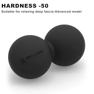 5BILLION Peanut Massage Ball - Double Lacrosse Massage Ball & Mobility Ball for Physical Therapy - Deep Tissue Massage Tool for Myofascial Release, Muscle Relaxer, Acupoint Massage (Black)