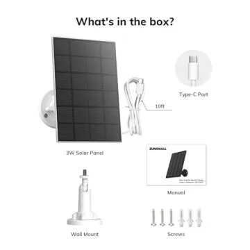 ZUMIMALL Solar Panel for Wireless Security Camera