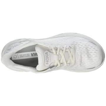 HOKA Clifton 8 Womens Shoes Size 6.5, Color: White/White