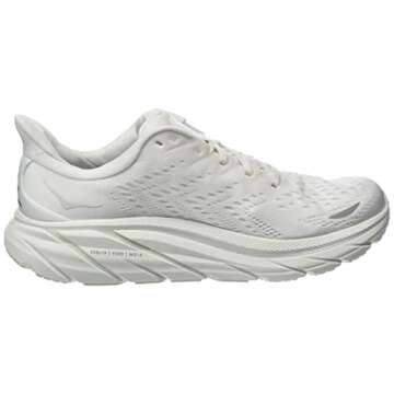 HOKA Clifton 8 Womens Shoes Size 6.5, Color: White/White