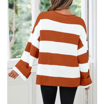 ZESICA Women's Color Block Oversized Sweater for Fall
