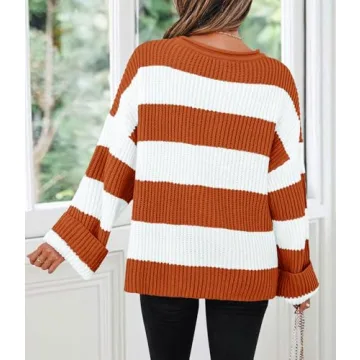 ZESICA Women's Color Block Oversized Sweater for Fall