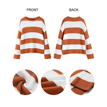 ZESICA Women's Color Block Oversized Sweater for Fall