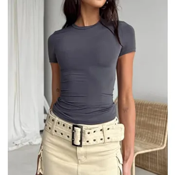 BAIGRAM Women's Slim Fit Crop Top for All Occasions