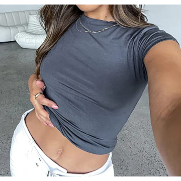 BAIGRAM Women's Slim Fit Crop Top for All Occasions