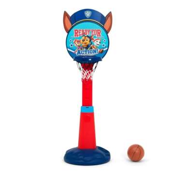 Delta Children PAW Patrol Plastic Basketball Set Includes Basketball Hoop, 1 Basketball and Ball Pump