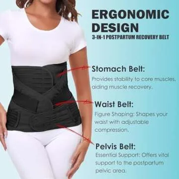 MAMODY 3 in 1 Postpartum Belly Support Wrap for New Mothers
