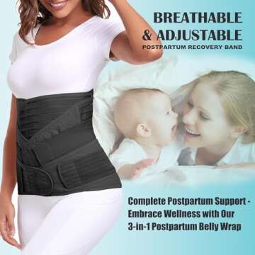 MAMODY 3 in 1 Postpartum Belly Support Wrap for New Mothers