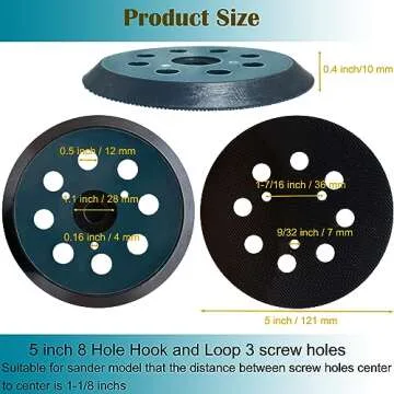 5" 8 Hole Hook and Loop Replacement Sanding Pads for Makita 743081-8/743051-7 Compatible with Makita...