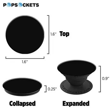 PopSockets Collapsible Grip and Stand for Phones - Black