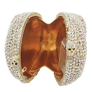 Stunning Boutique De FGG Skull Crystal Clutch Purse