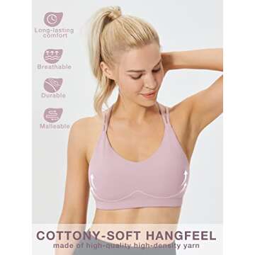 FITTIN Strappy Sports Bra for Women Sexy Cute Halter Sports Bra Medium Support Yoga Bra with Removable Cups
