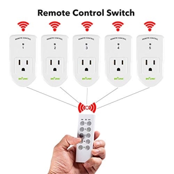 BN-LINK Wireless Remote Control Outlet Switch for Lights and Fans